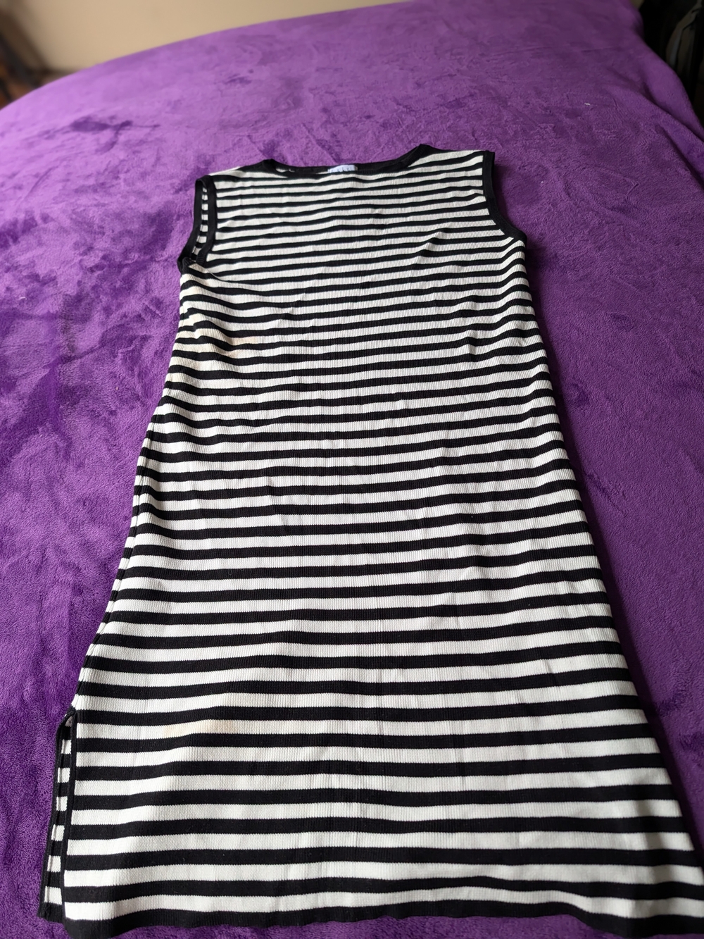Black & White Striped Sleeveless Dress